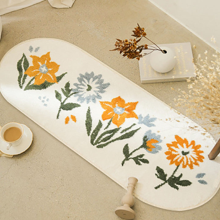 Lisslune | BlossomHaven - Elegant oval rug with floral charm for any room