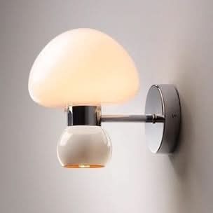 Lisslune | Cream Glass Mushroom Wall Sconce Light