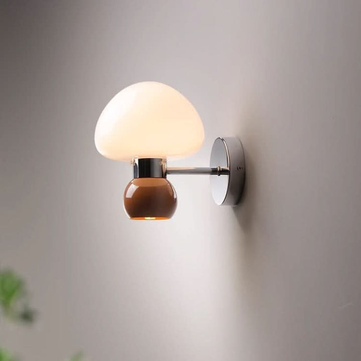 Lisslune | Cream Glass Mushroom Wall Sconce Light