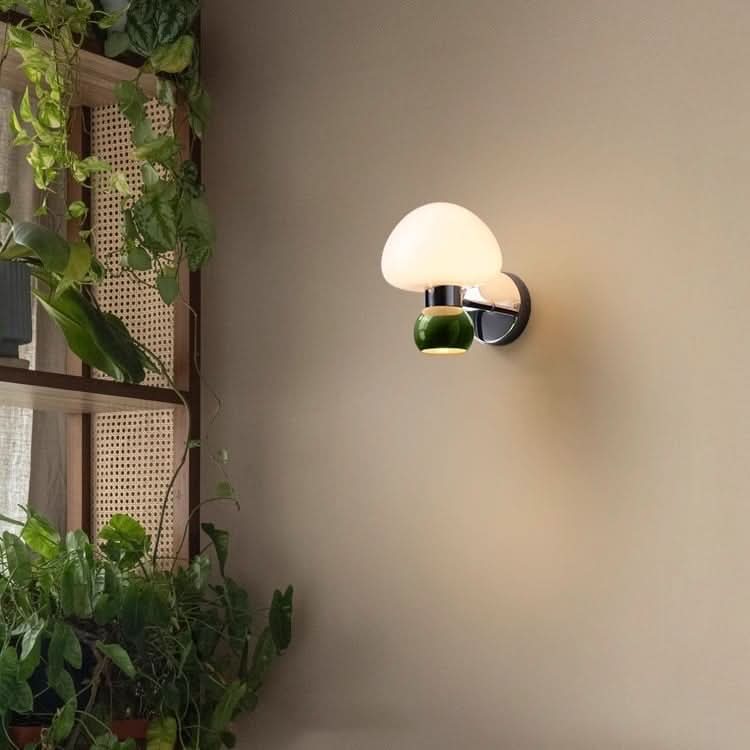 Lisslune | Cream Glass Mushroom Wall Sconce Light