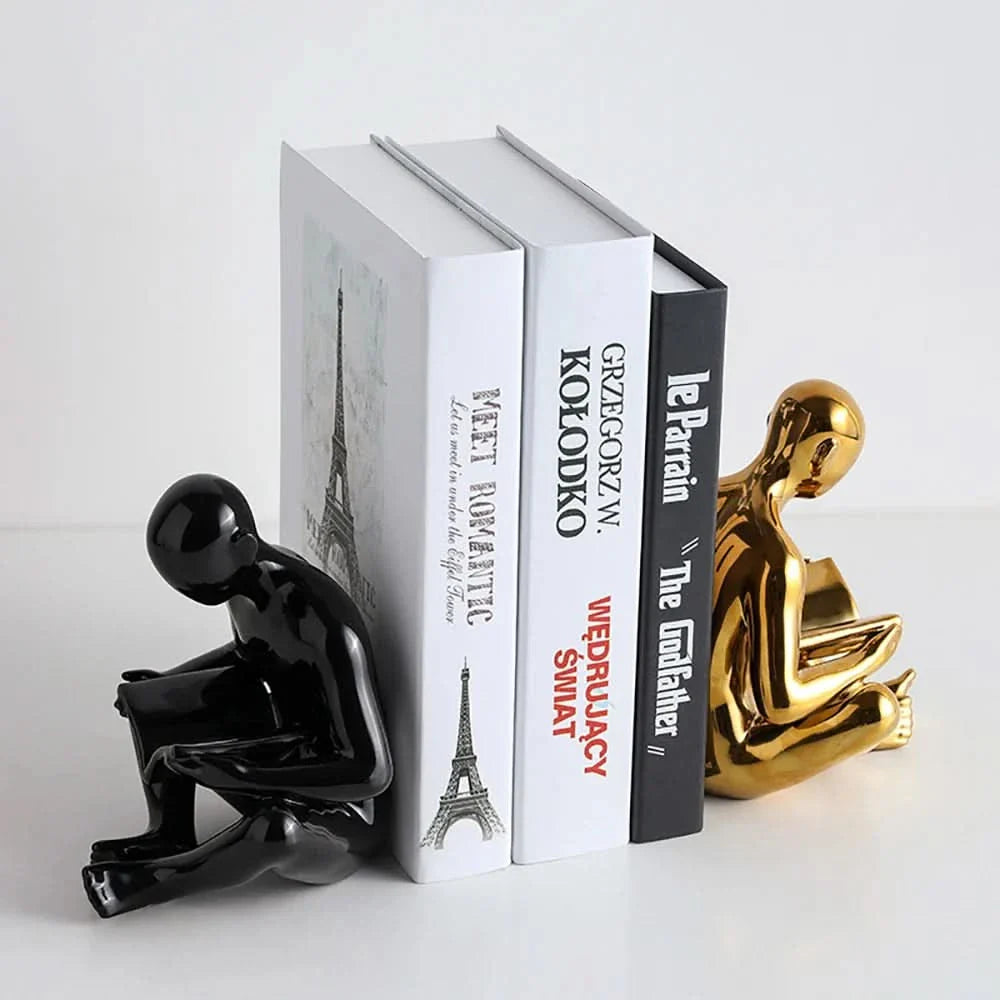 Lisslune | Liam - Creative bookend with reading man sculpture