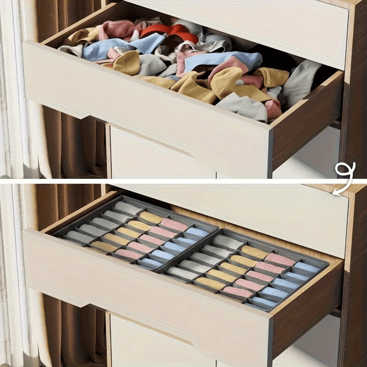 Lisslune | FoldBox - 2-Pack Collapsible Storage Bins with 24 Compartments