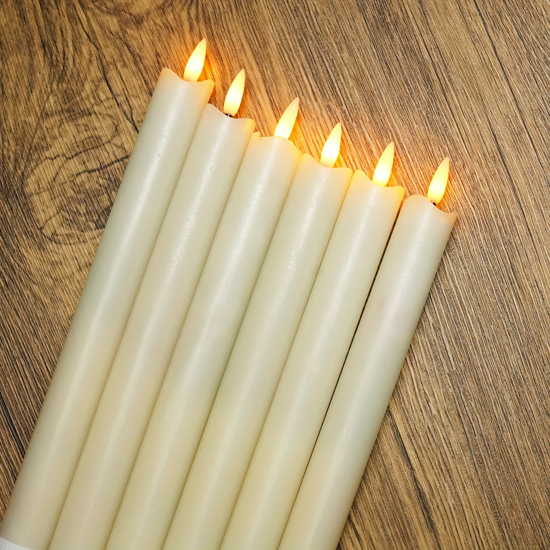 Lisslune | CandleLuxe – 6 LED Taper Candles with Remote for Luxurious Event Lighting
