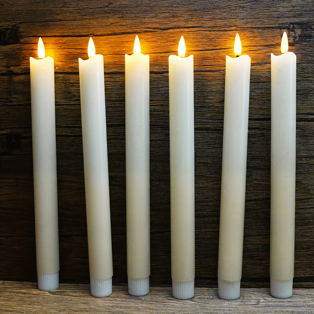 Lisslune | CandleLuxe – 6 LED Taper Candles with Remote for Luxurious Event Lighting