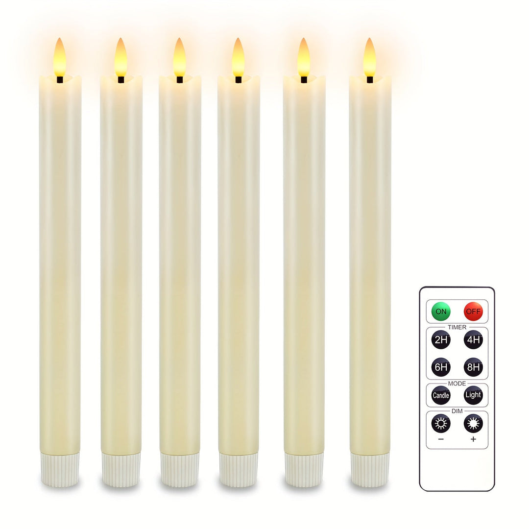 Lisslune | CandleLuxe – 6 LED Taper Candles with Remote for Luxurious Event Lighting