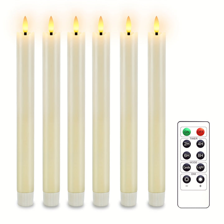 Lisslune | CandleLuxe – 6 LED Taper Candles with Remote for Luxurious Event Lighting