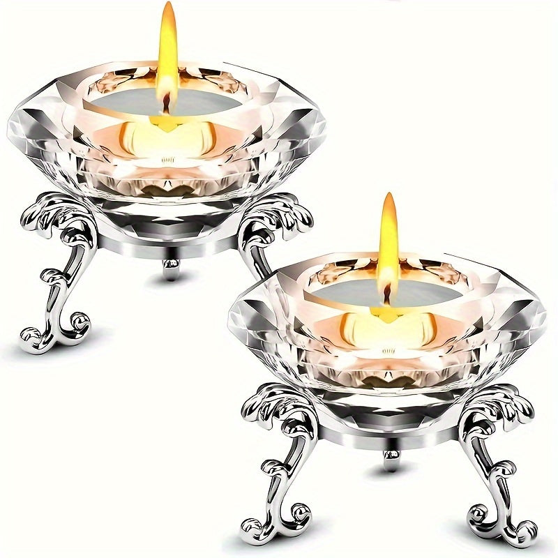 Lisslune | RadiantCrystal - Transparent European Candle Holder Set