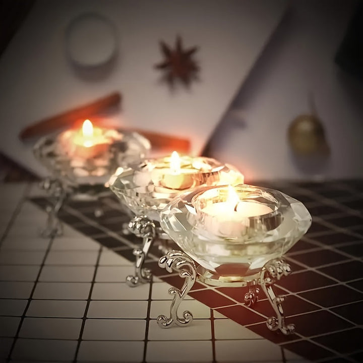 Lisslune | RadiantCrystal - Transparent European Candle Holder Set