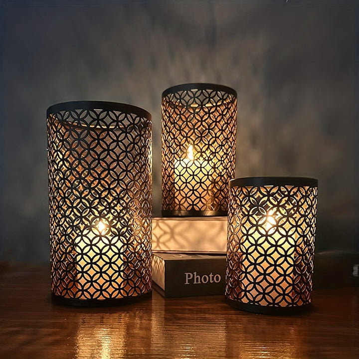 Lisslune | StylishFlame - 3-Piece Iron Candle Holders