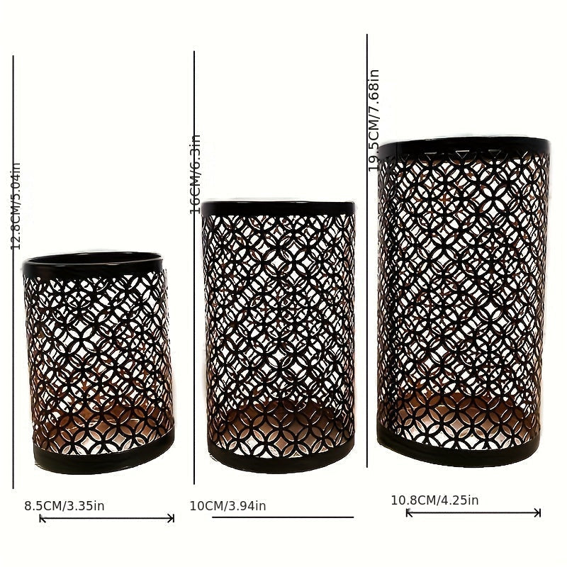 Lisslune | StylishFlame - 3-Piece Iron Candle Holders