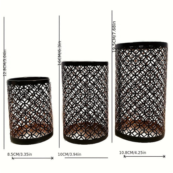 Lisslune | StylishFlame - 3-Piece Iron Candle Holders