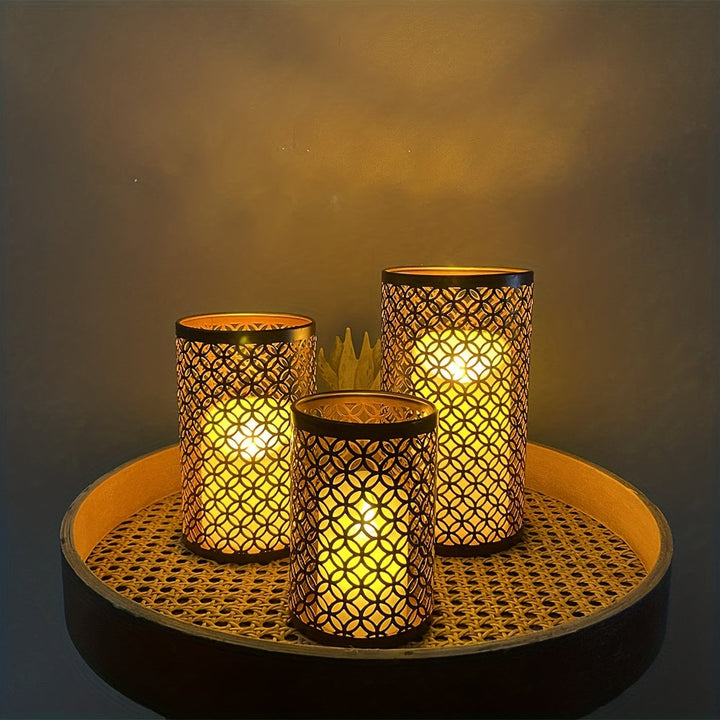 Lisslune | StylishFlame - 3-Piece Iron Candle Holders