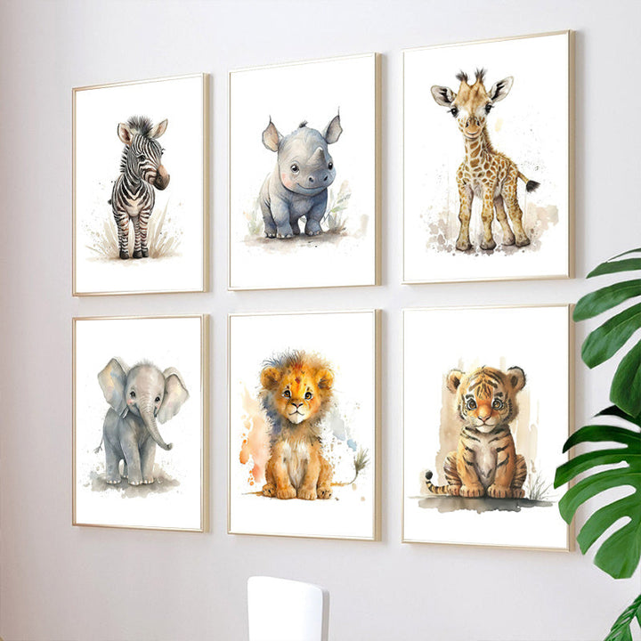 Lisslune | WildWhimsy – Set of 8 Cute Animal Posters for Lively Spaces