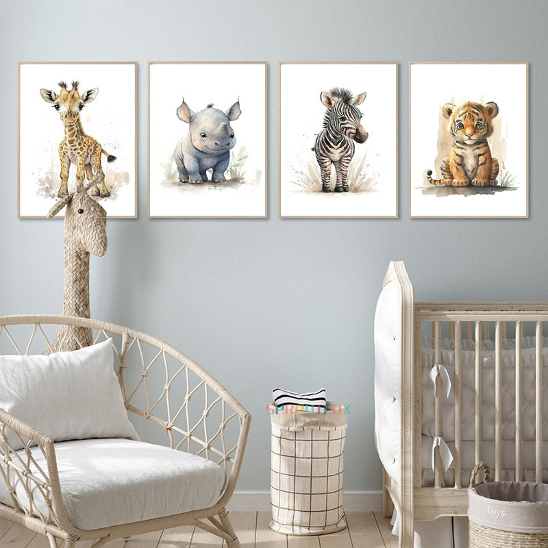 Lisslune | WildWhimsy – Set of 8 Cute Animal Posters for Lively Spaces