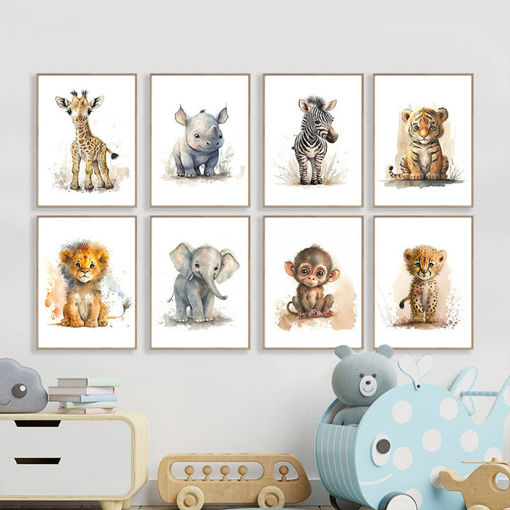 Lisslune | WildWhimsy – Set of 8 Cute Animal Posters for Lively Spaces
