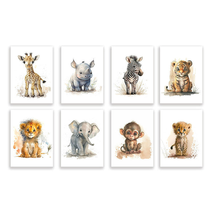 Lisslune | WildWhimsy – Set of 8 Cute Animal Posters for Lively Spaces