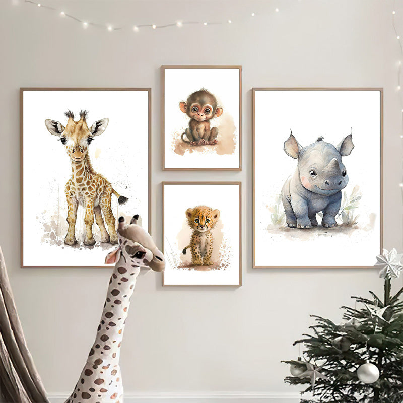 Lisslune | WildWhimsy – Set of 8 Cute Animal Posters for Lively Spaces