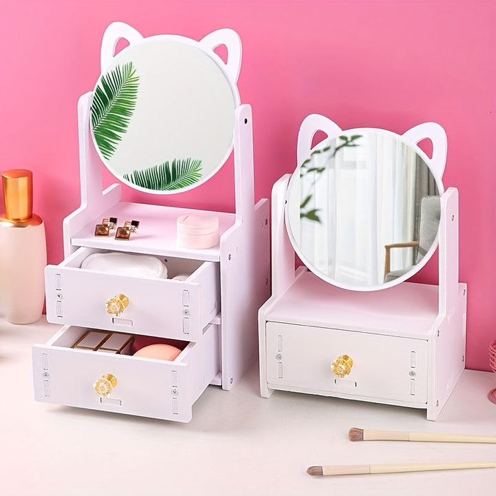 Lisslune | MeowGlow - Cat Ear Makeup Mirror with Storage