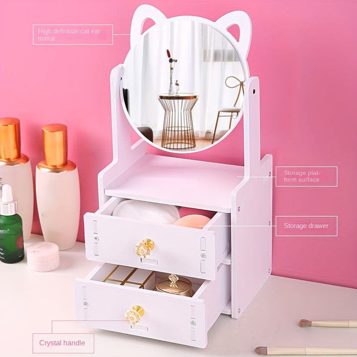 Lisslune | MeowGlow - Cat Ear Makeup Mirror with Storage