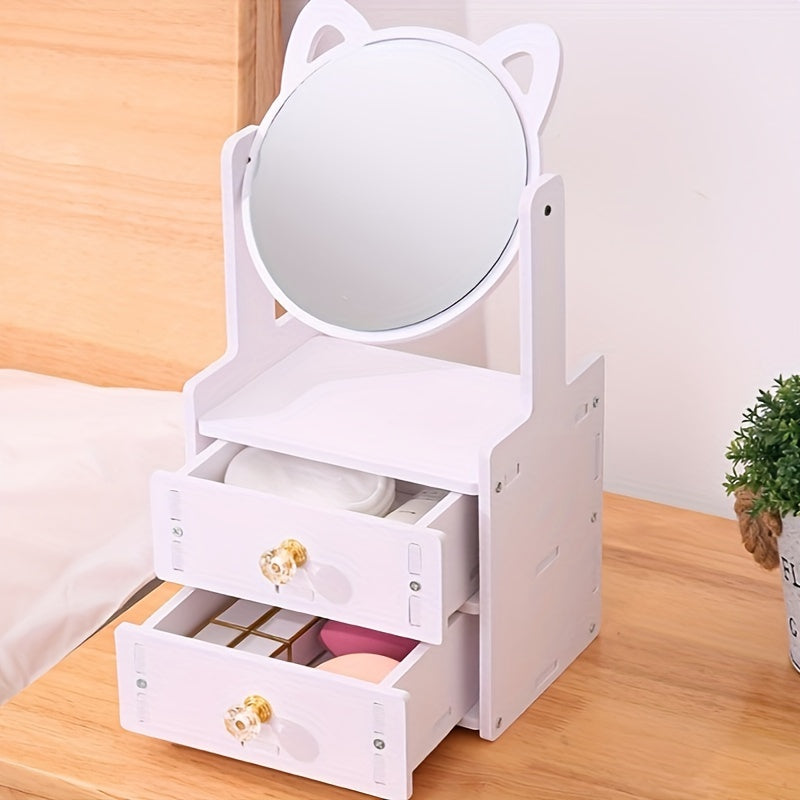 Lisslune | MeowGlow - Cat Ear Makeup Mirror with Storage