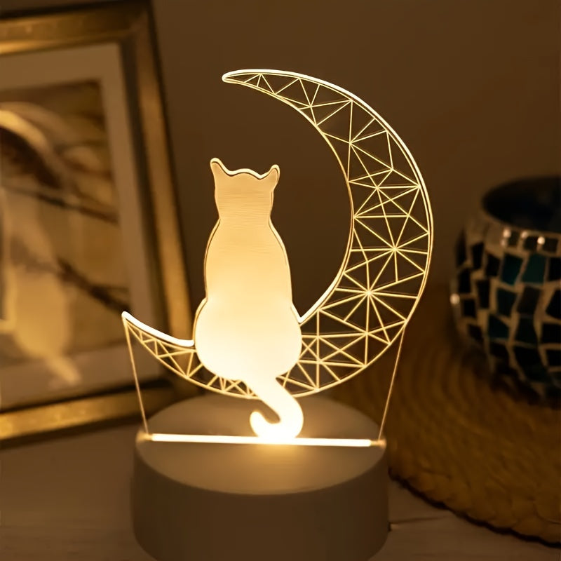 Lisslune | LunaCat - 3D Night Lamp with Moon Design
