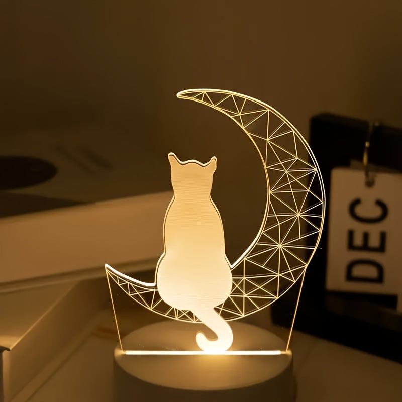 Lisslune | LunaCat - 3D Night Lamp with Moon Design