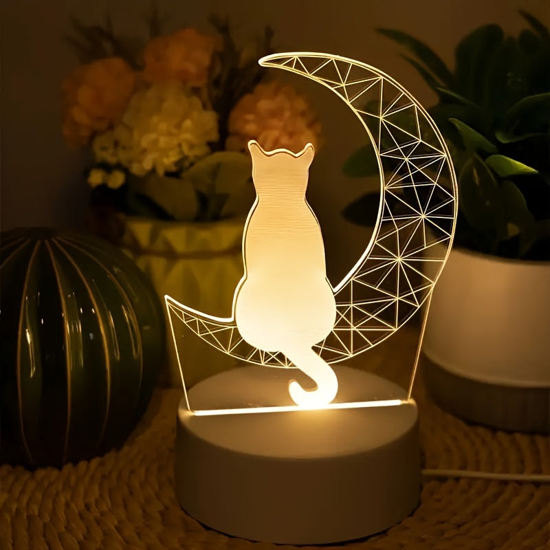 Lisslune | LunaCat - 3D Night Lamp with Moon Design