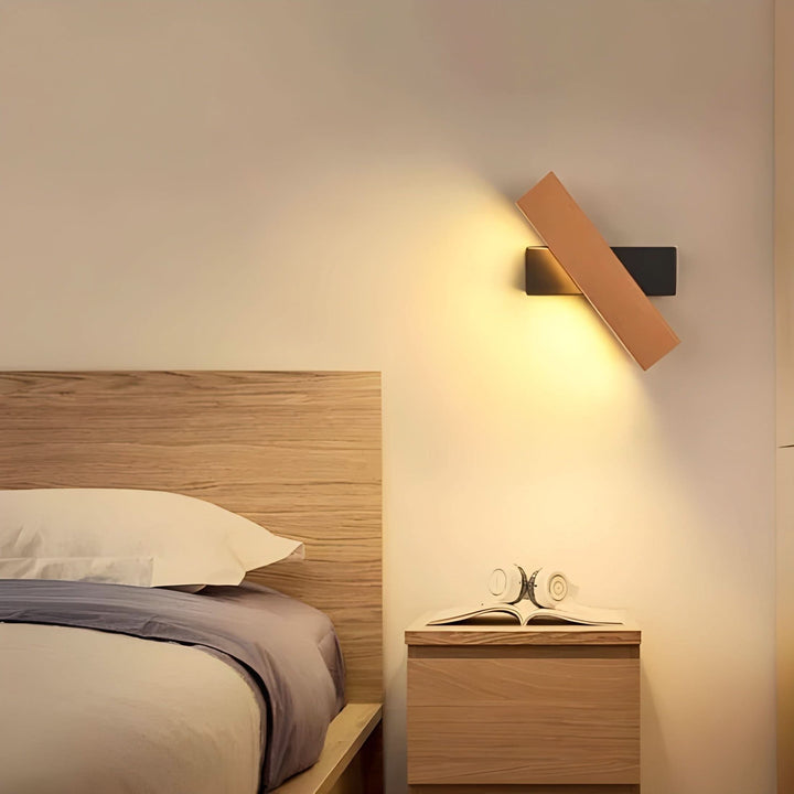 Lisslune | Minimalist Wooden LED Wall Lamp with Adjustable Arm