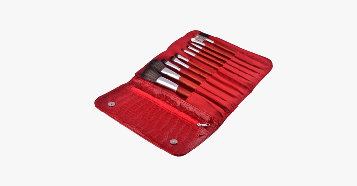 Lisslune | 10-piece Crimson Brush Set – Makeup Blending is better than before