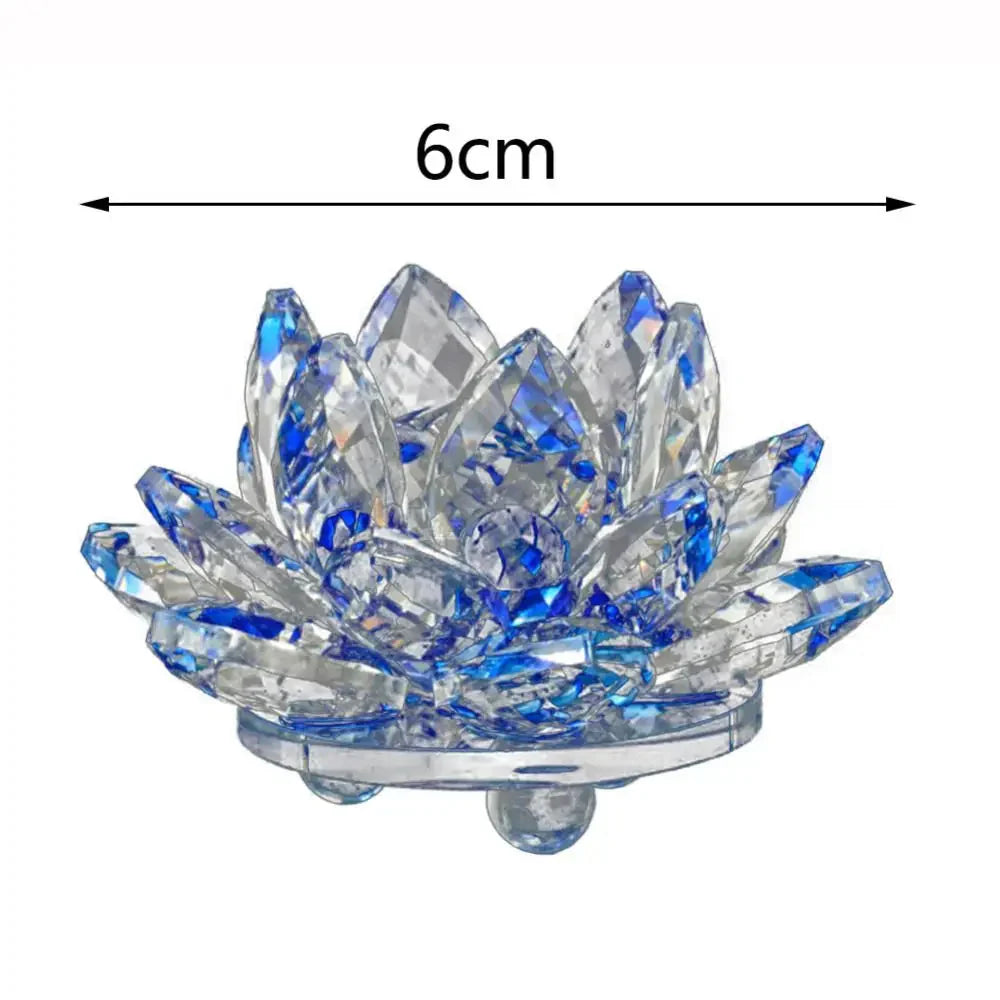 Lisslune | Crystal Lotus Flower Figurine Home Wedding Decoration Glass Art Collection Paperweight Office Table Ornaments Souvenir Gifts