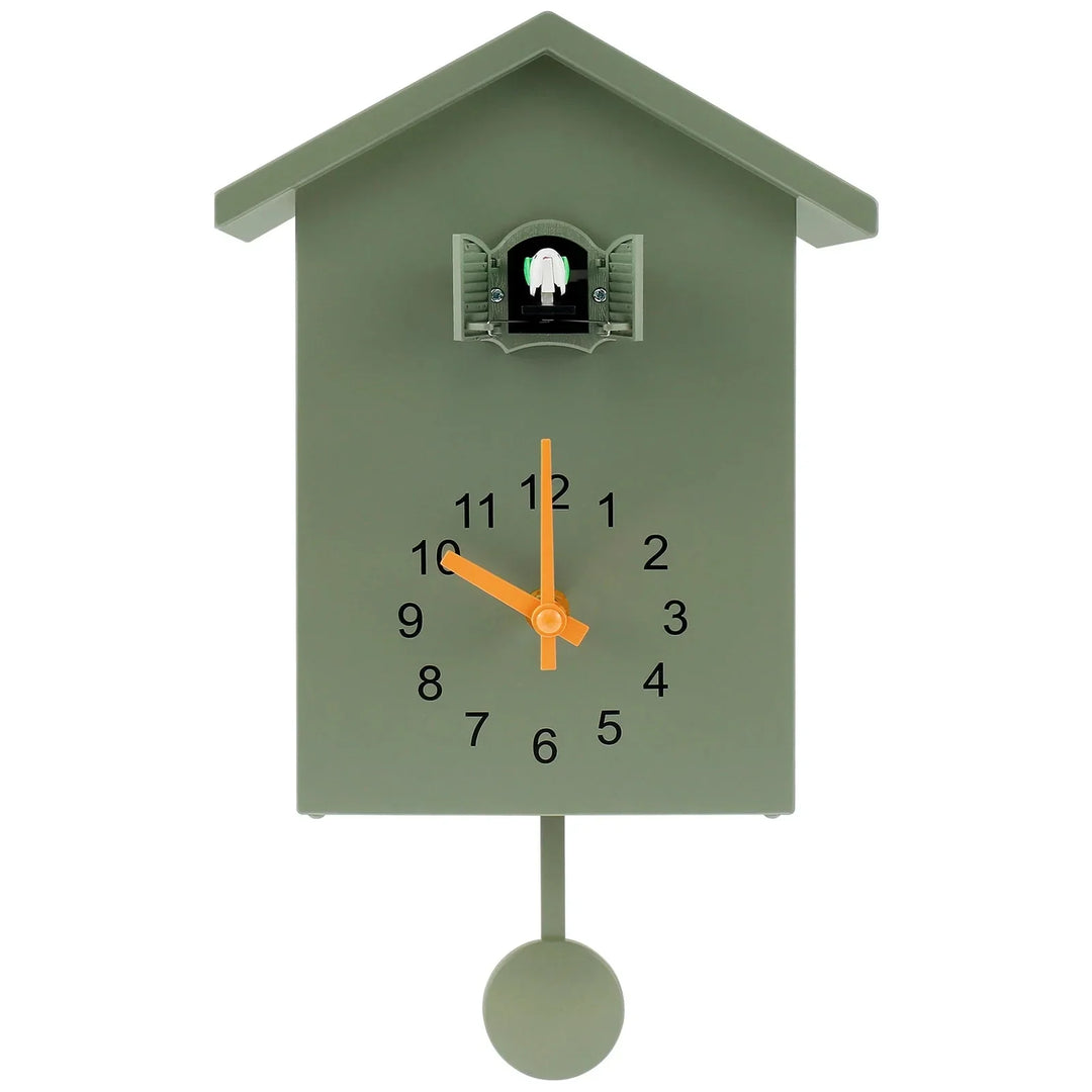 Lisslune | Cuckoo Clock Cuckoo Sound Clock with Pendulum Delicate Cuckoo Clock Bird Battery Operated Cuckoo Wall Clock for Living Room Decor