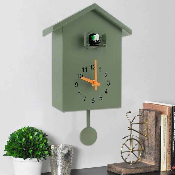 Lisslune | Cuckoo Clock Cuckoo Sound Clock with Pendulum Delicate Cuckoo Clock Bird Battery Operated Cuckoo Wall Clock for Living Room Decor