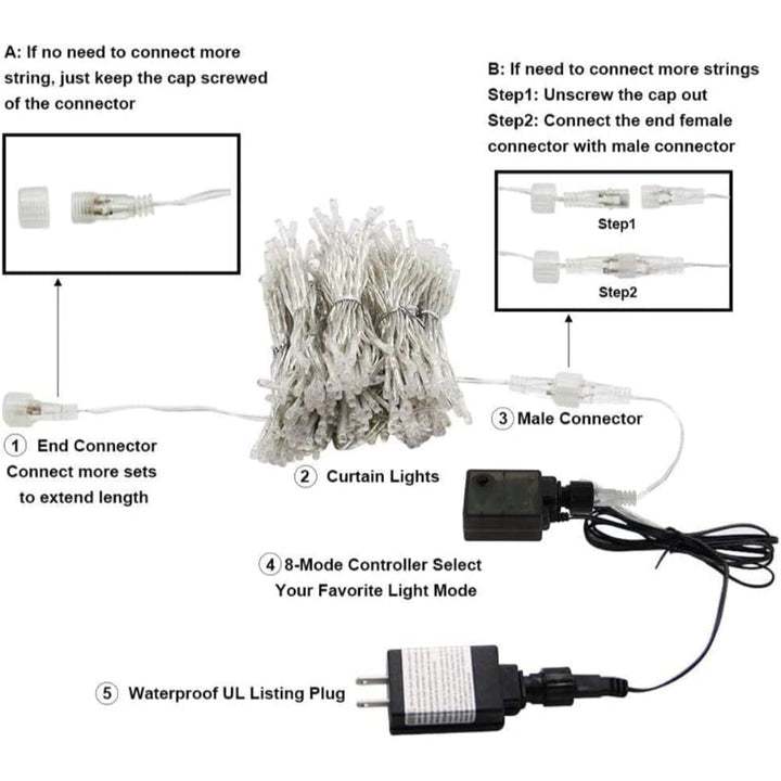 Lisslune | Lamps for curtains with modes and waterproof design