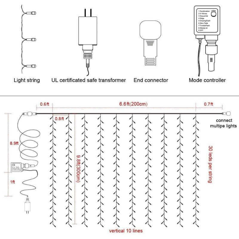 Lisslune | Lamps for curtains with modes and waterproof design