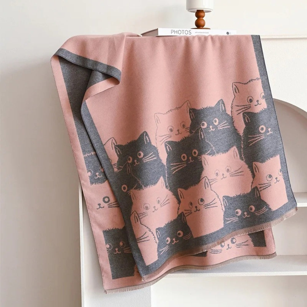 Lisslune | Cute Cat Jacquard Winter Scarf