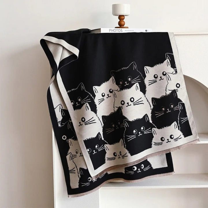 Lisslune | Cute Cat Jacquard Winter Scarf