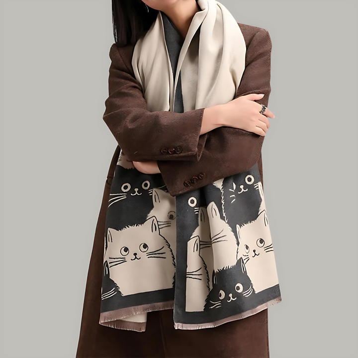Lisslune | Cute Cat Jacquard Winter Scarf