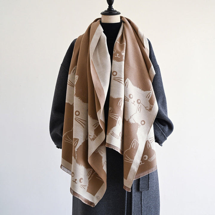 Lisslune | Cute Cat Jacquard Winter Scarf