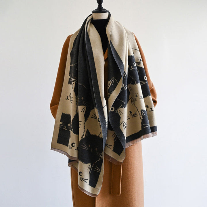 Lisslune | Cute Cat Jacquard Winter Scarf