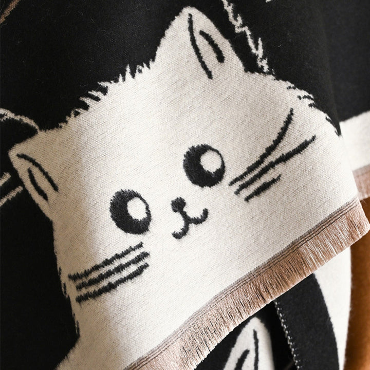 Lisslune | Cute Cat Jacquard Winter Scarf