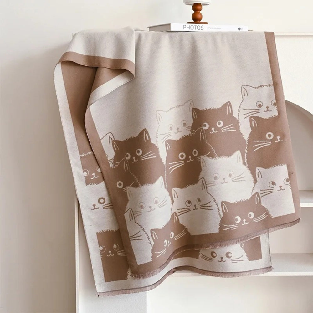 Lisslune | Cute Cat Jacquard Winter Scarf