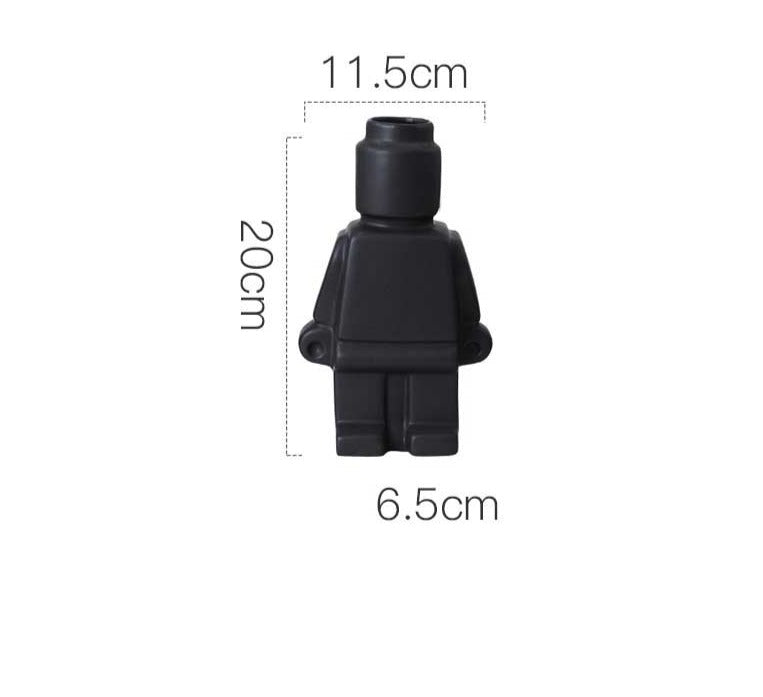 Lisslune | UniqueDisplay - Polka Dot Robot Flower Vase Figure