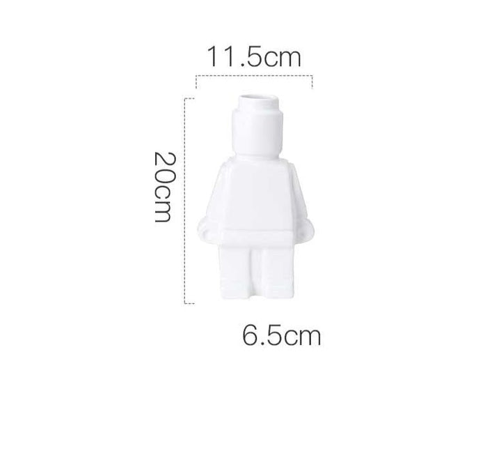 Lisslune | UniqueDisplay - Polka Dot Robot Flower Vase Figure