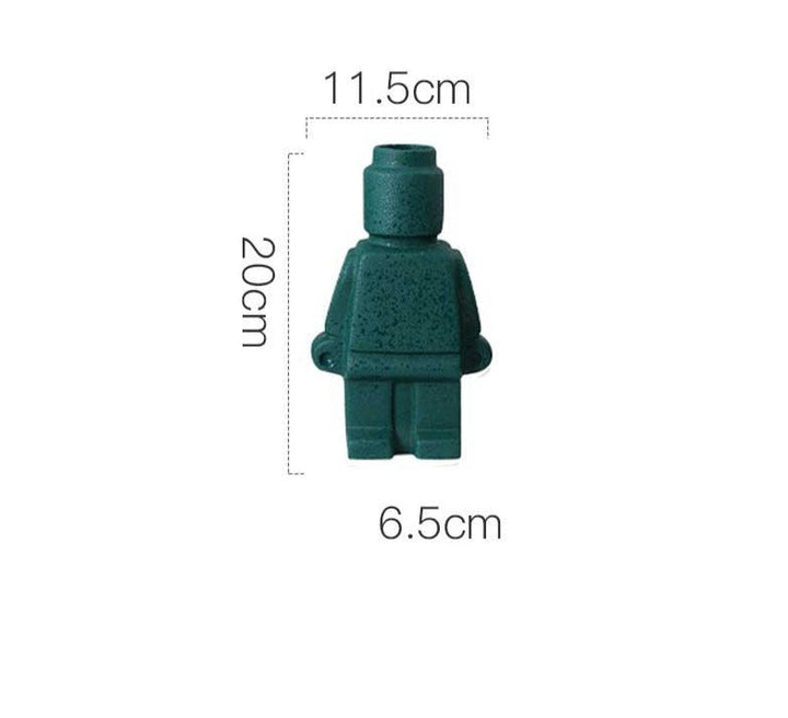 Lisslune | UniqueDisplay - Polka Dot Robot Flower Vase Figure