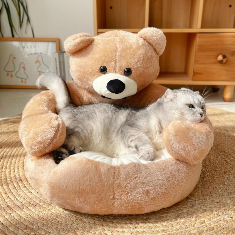 Lisslune | Cute detachable cuddly bear cat bed