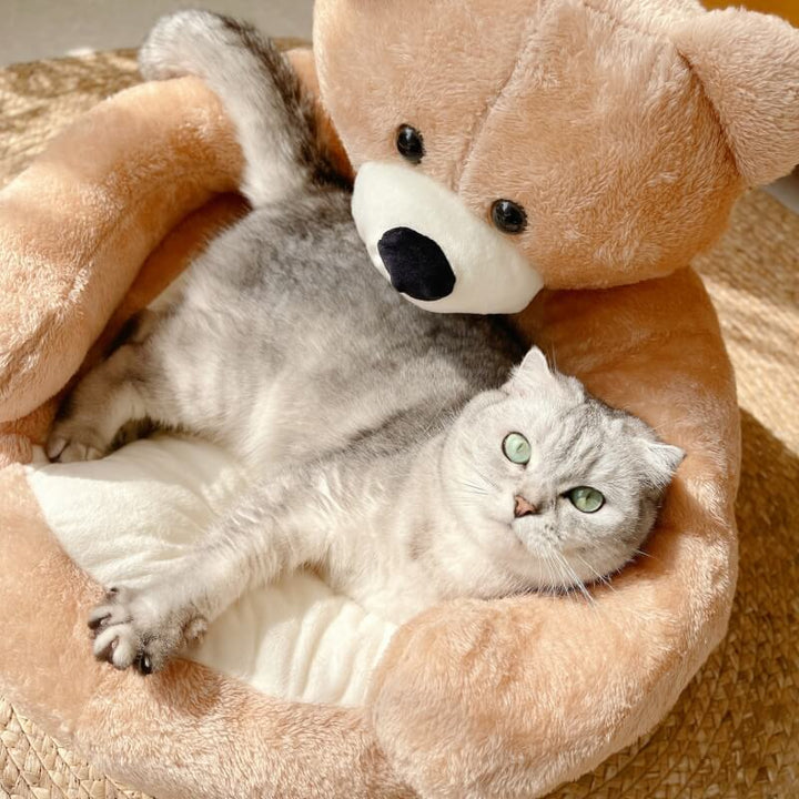 Lisslune | Cute detachable cuddly bear cat bed