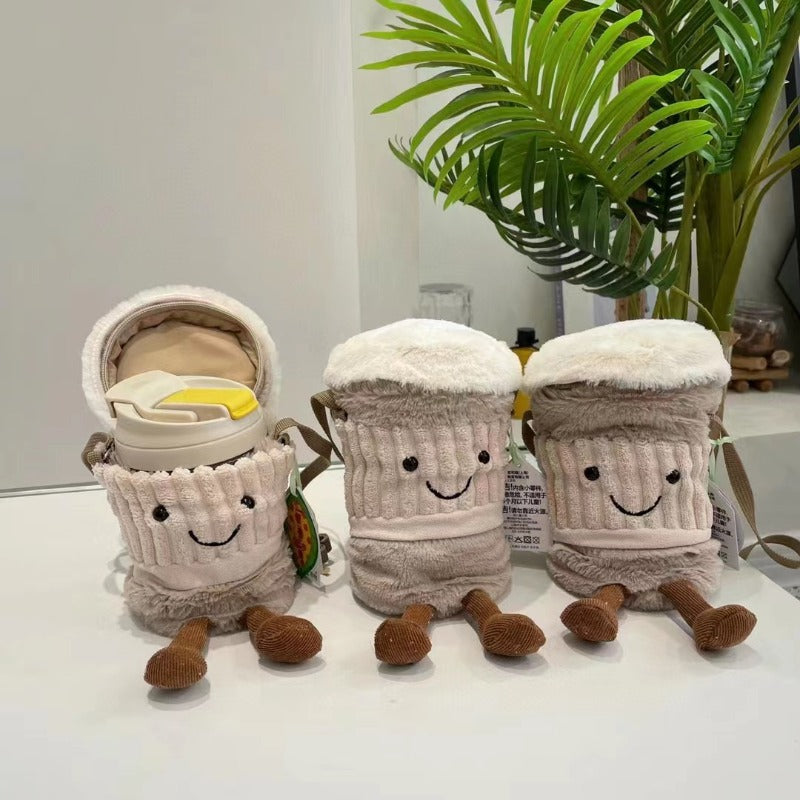 Lisslune | Cute Happy Coffee Mug Holder Plush Bag