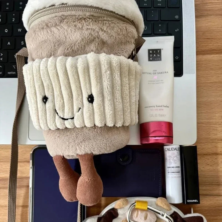Lisslune | Cute Happy Coffee Mug Holder Plush Bag