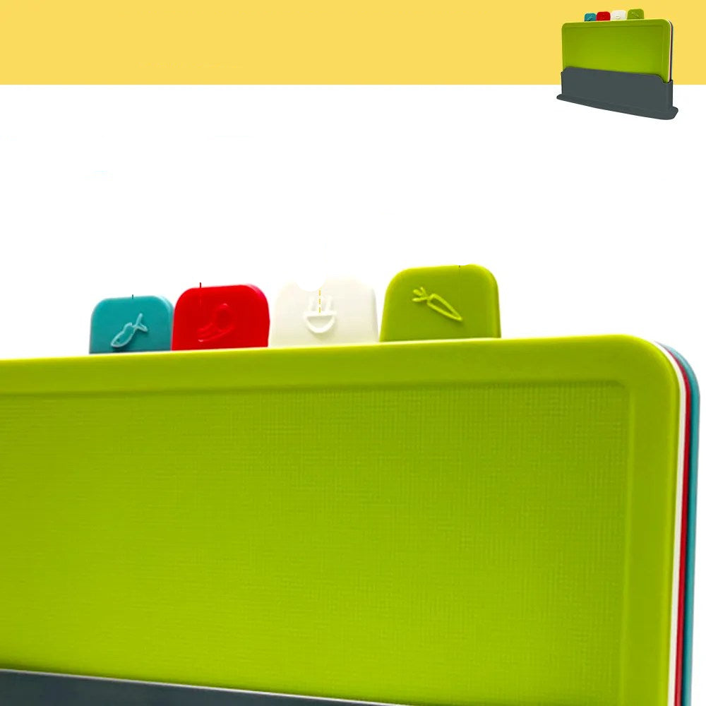 Lisslune | Cutting board set (4 pieces) with practical holder