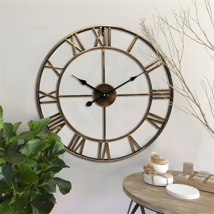Lisslune | Roman Numerals Iron Art Wall Clock